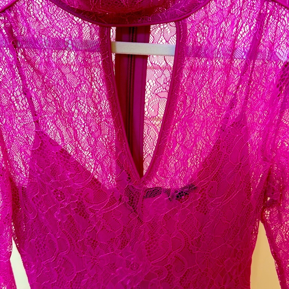 pink lace dress